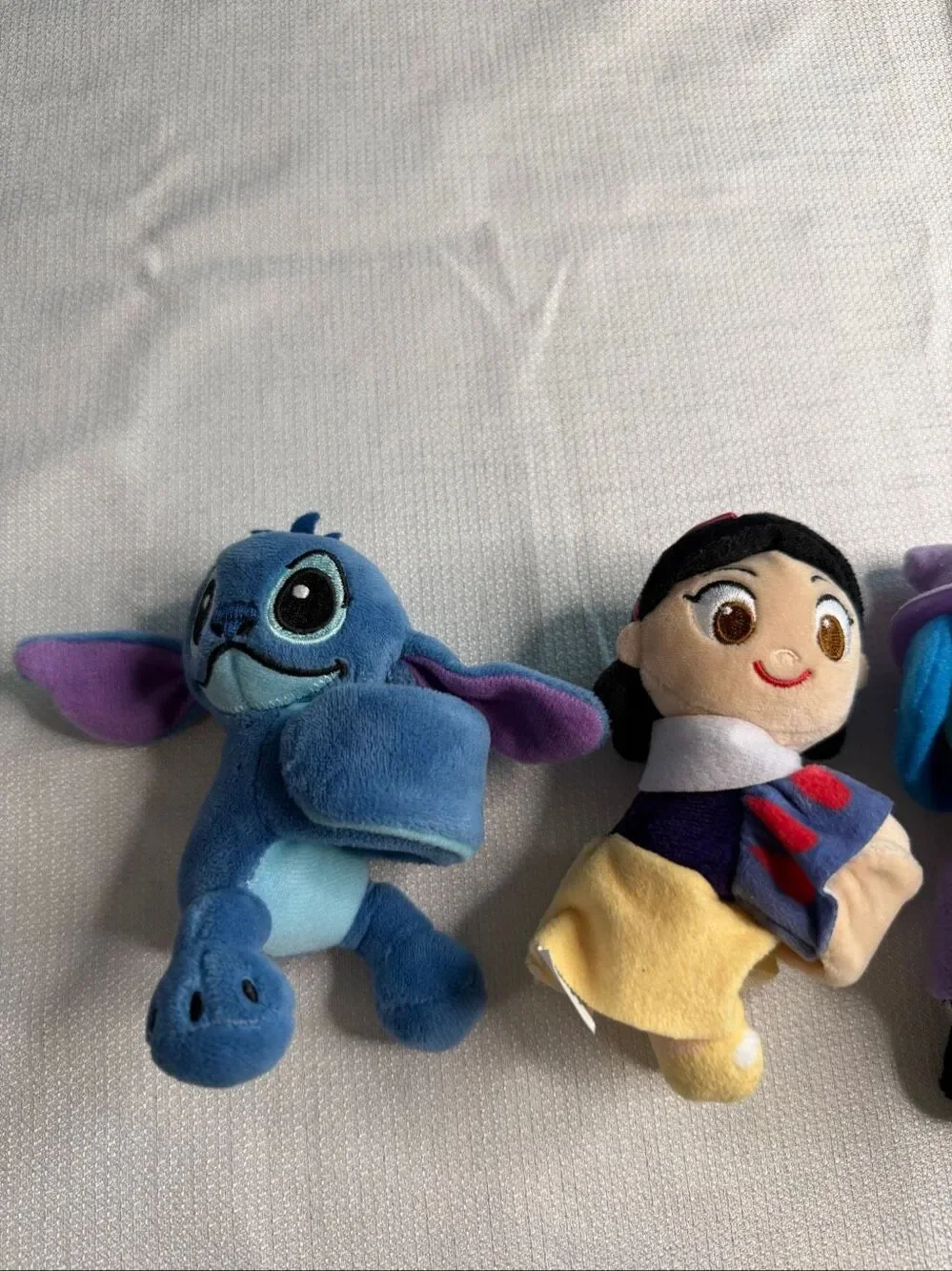 Disney Slap Bracelet Plush Lot of 3 Stitch Snow White Eeyore Vintage Toys